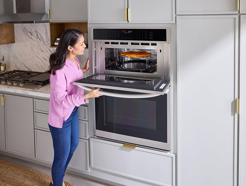 Samsung Bespoke 30 Microwave Combination Wall Oven in Stainless Steel, Silver