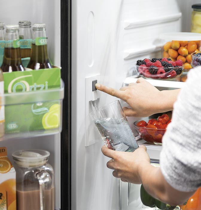 Fridge freezer with water dispenser sale discount